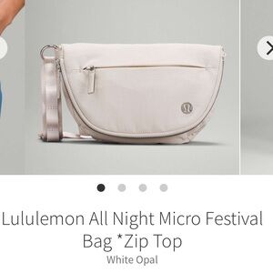 Lululemon All Night Micro Festival Bag *Zip Top
White Opal